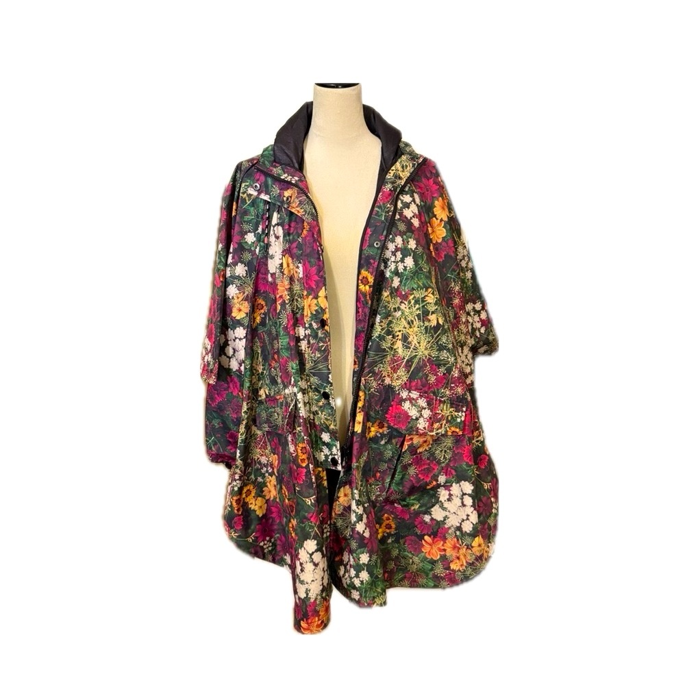 Desigual Floral Rain Poncho - Picture 3 of 12